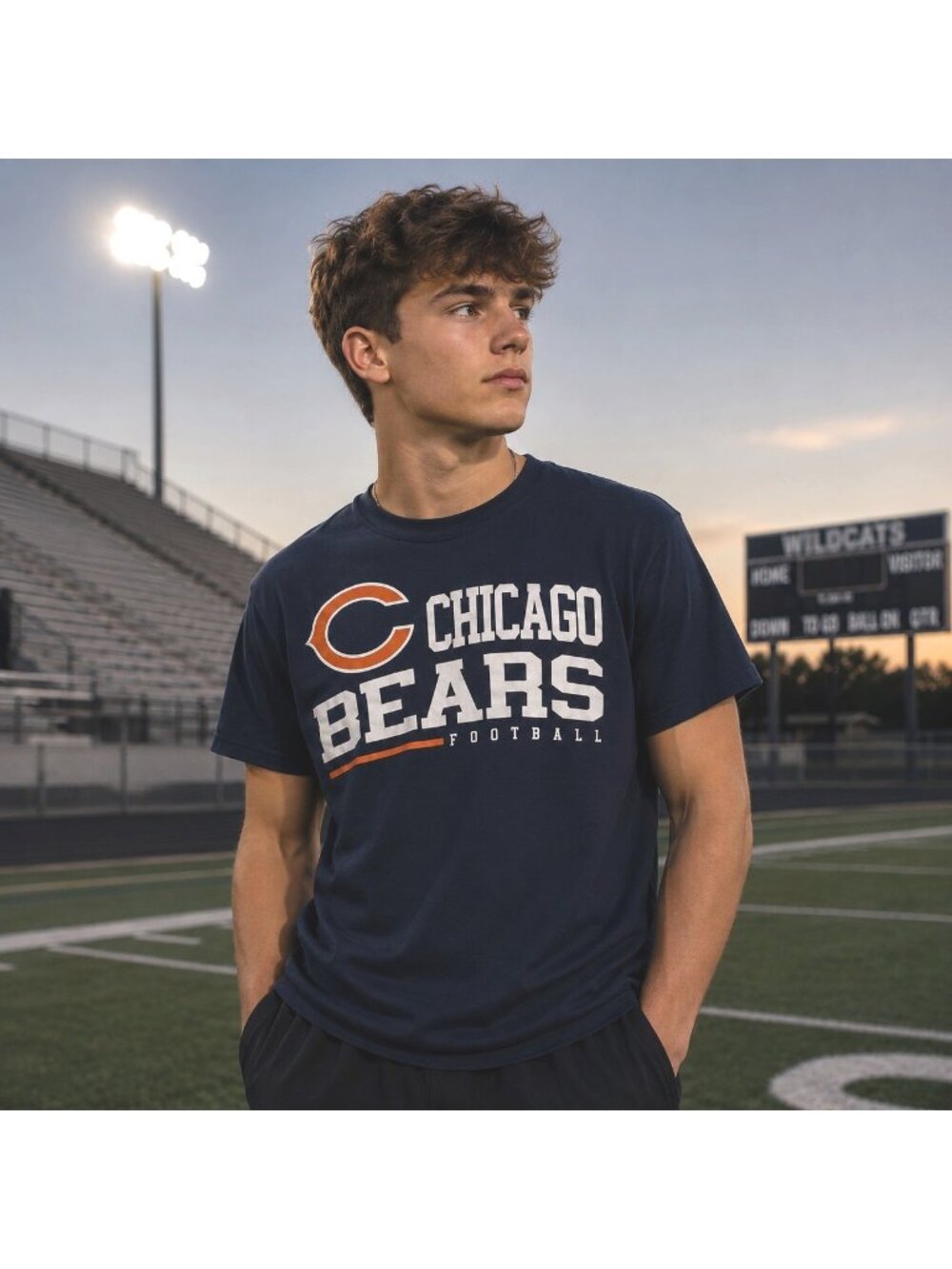 Reebok Chicago Bears Men's Medium Blue Short Sleeve T-Shirt NFL Football Tee